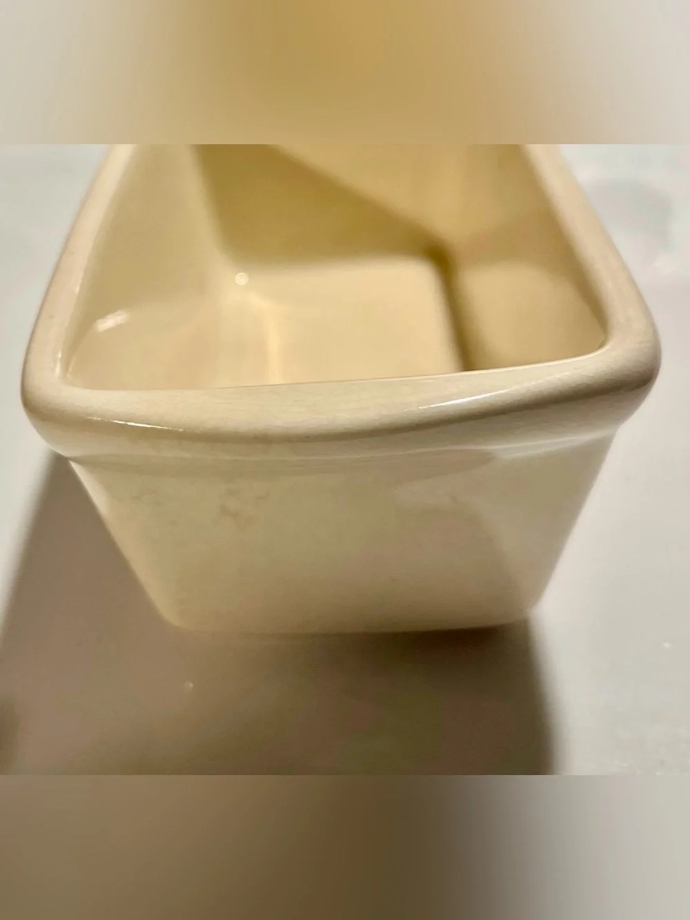 Holiday 'Let It Snow' Snowman Ceramic Serving miniture loaf dish- Cream and Blue